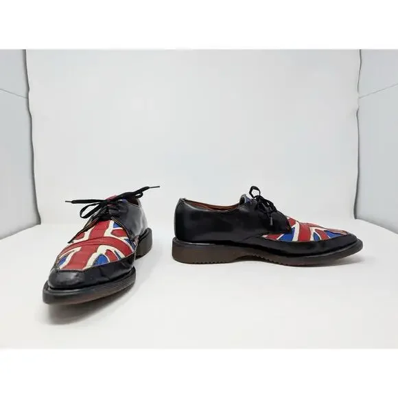 Vintage Dr. Martens Oxford Shoes Union Jack British Flag England Men's Size 7.5 - Picture 7 of 16